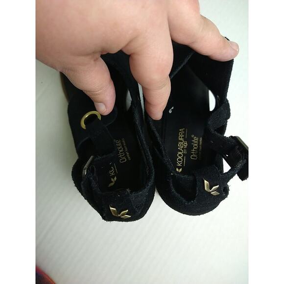 Ugg Black Kookaburra Ortholite Suede Block Cut Out Sandals. Size 7 - Picture 11 of 12